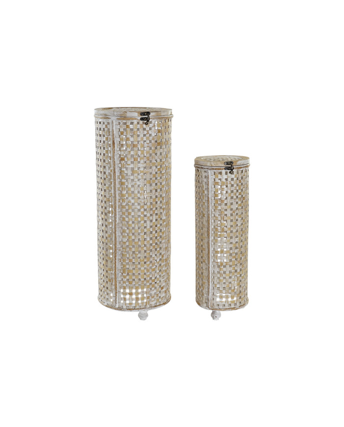 PARAGUERO SET 2 MADERA BAMBU 22X22X60 TAPA