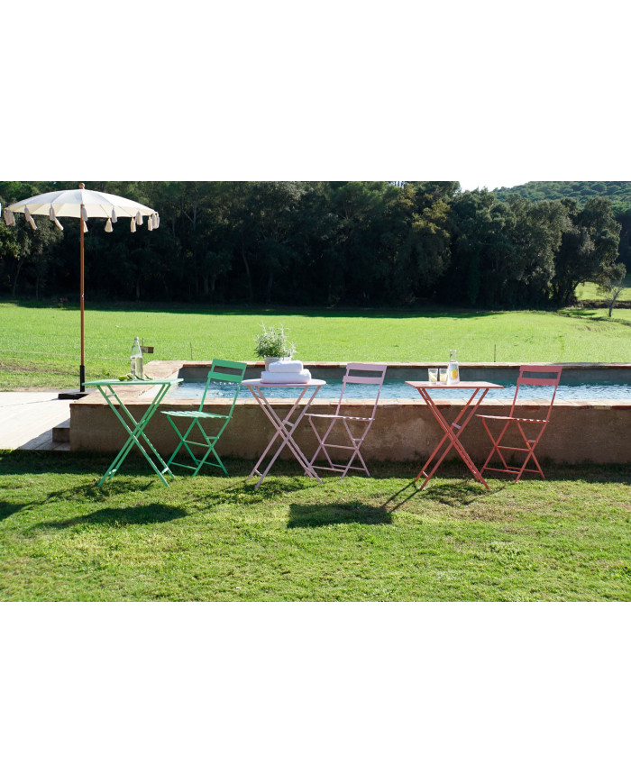 MESA SET 3 METAL 60X60X75 PLEGABLE VERDE MENTA