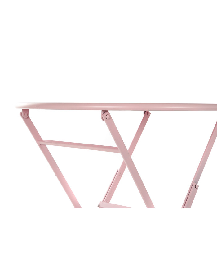 MESA SET 3 METAL 60X60X75 PLEGABLE ROSA