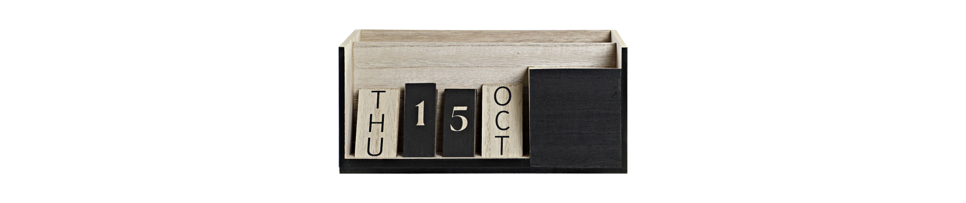 ORGANIZADOR MDF 30X15X15 CALENDARIO NEGRO