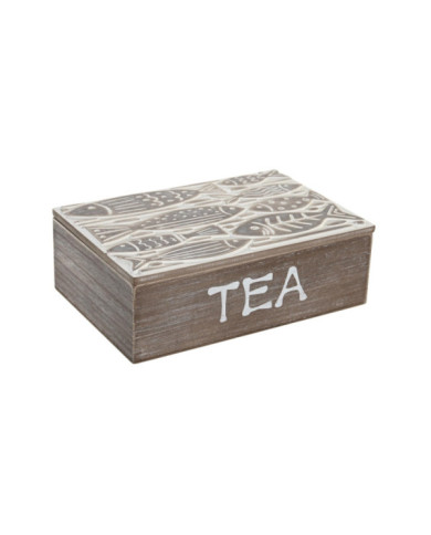 CAJA INFUSIONES MDF 24X16X8 PECES NATURAL