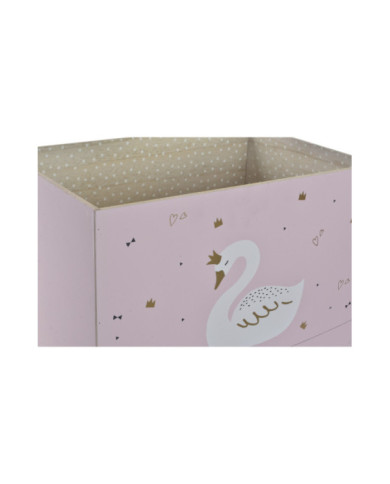CAJA SET 2 MADERA 39X26X31 CISNE ROSA PALO