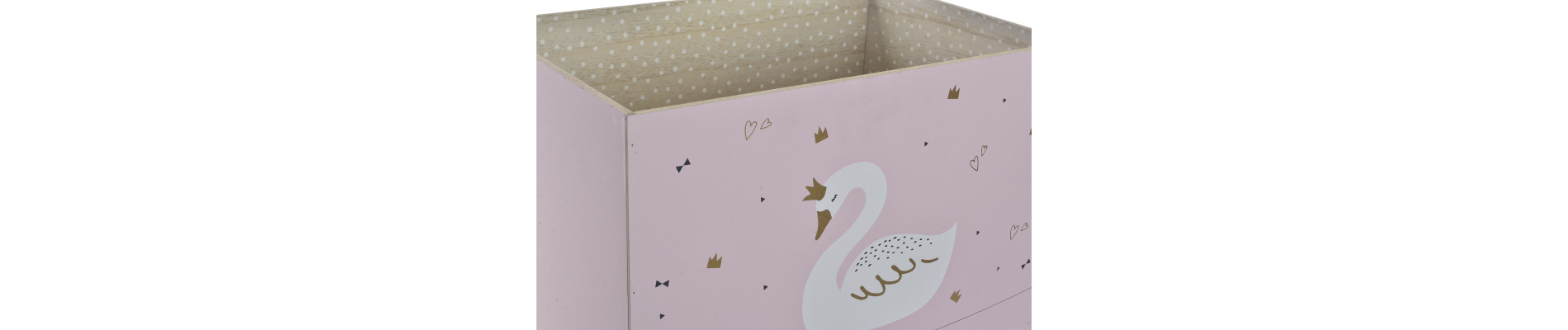 CAJA SET 2 MADERA 39X26X31 CISNE ROSA PALO