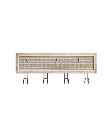 PERCHERO MDF METAL 40X3,5X15,5 4 PERCHEROS NATURAL