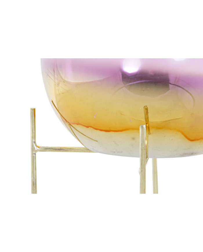 PORTAVELA METAL CRISTAL 19X19X20,5 ROSA