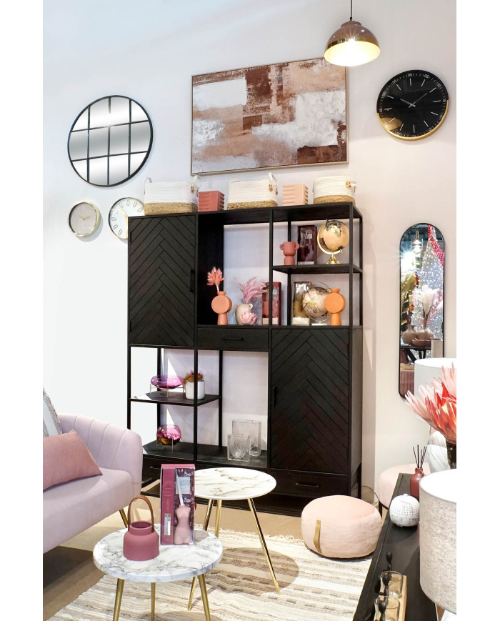 PORTAVELA METAL CRISTAL 19X19X20,5 ROSA