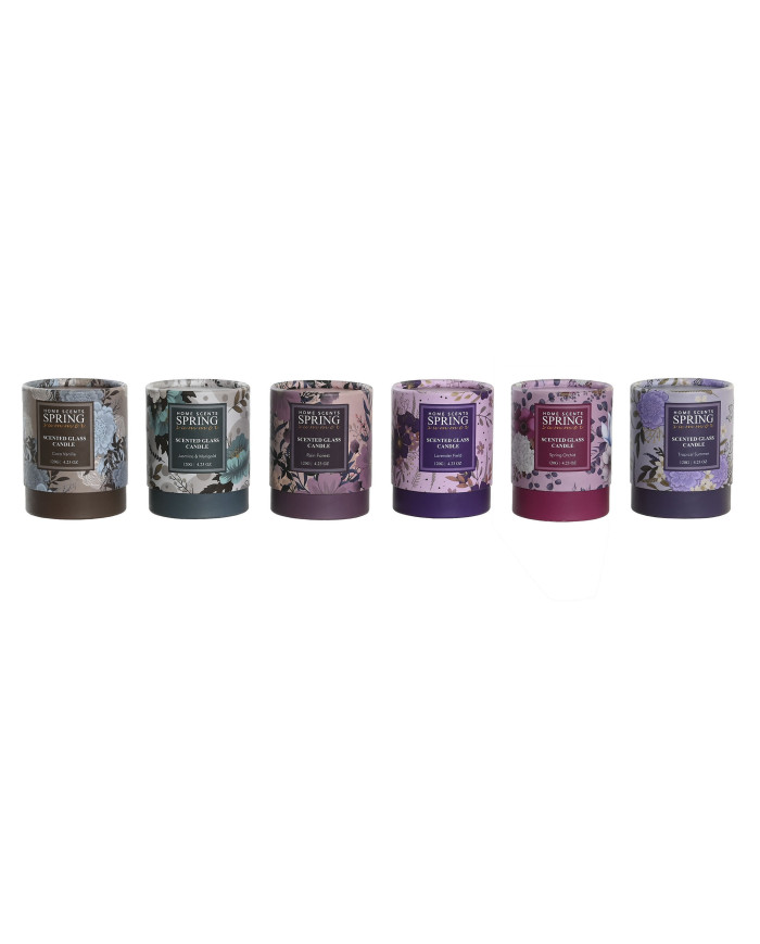 VELA CERA CRISTAL 8X8X9,5 120 GR, FLORAL 6 SURT.