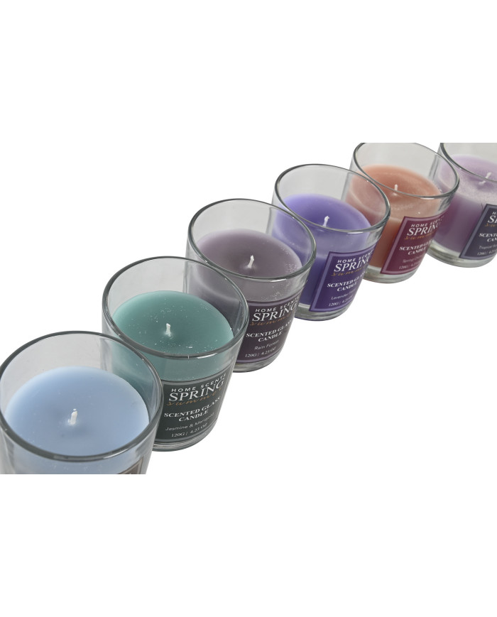 VELA CERA CRISTAL 8X8X9,5 120 GR, FLORAL 6 SURT.