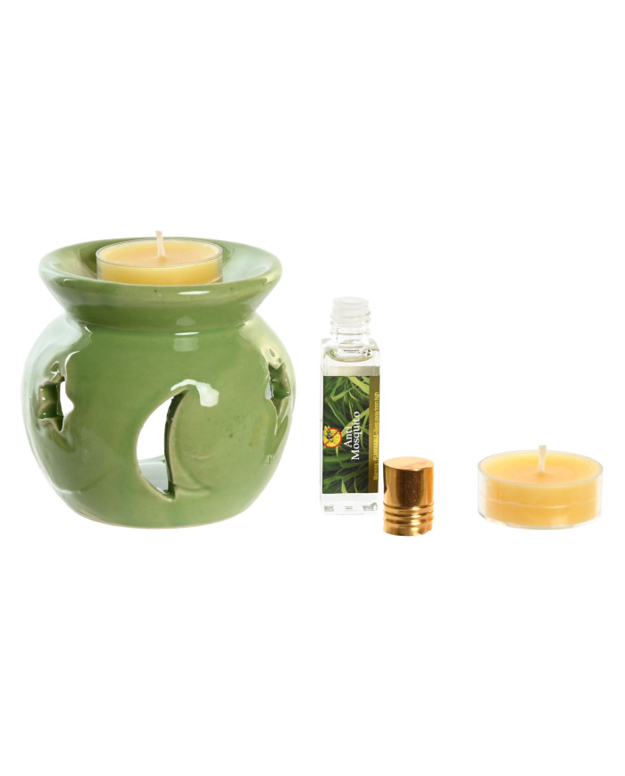 QUEMADOR SET 4 CERAMICA 16X9,5X7,5 10ML 2 VELAS