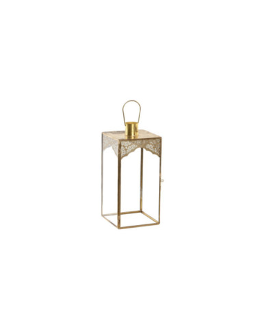 FAROLA CRISTAL METAL 11X11X23 DORADO
