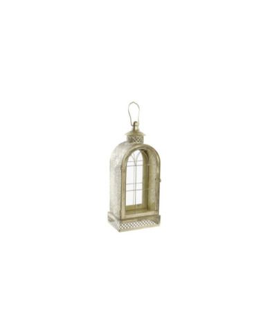FAROLA METAL CRISTAL 18X13X43 DECAPE DORADO