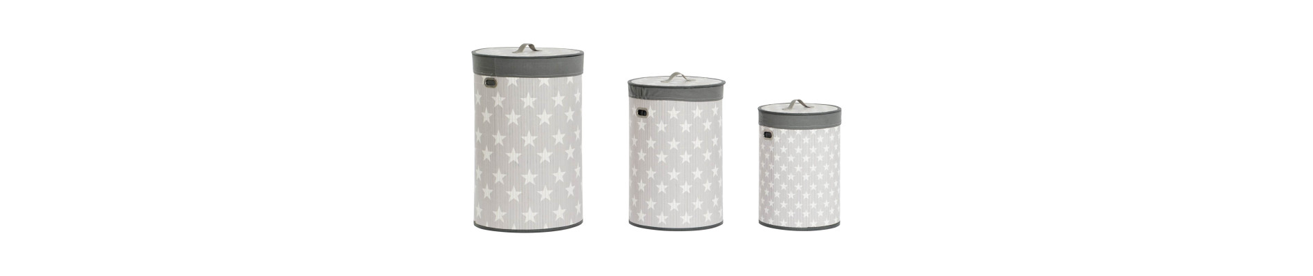 CESTA ROPA SET 3 BAMBU 40X30X60 ESTRELLAS