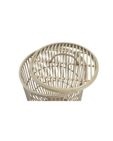 CESTA SET 2 BAMBU 40X40X61 CON TAPA NATURAL
