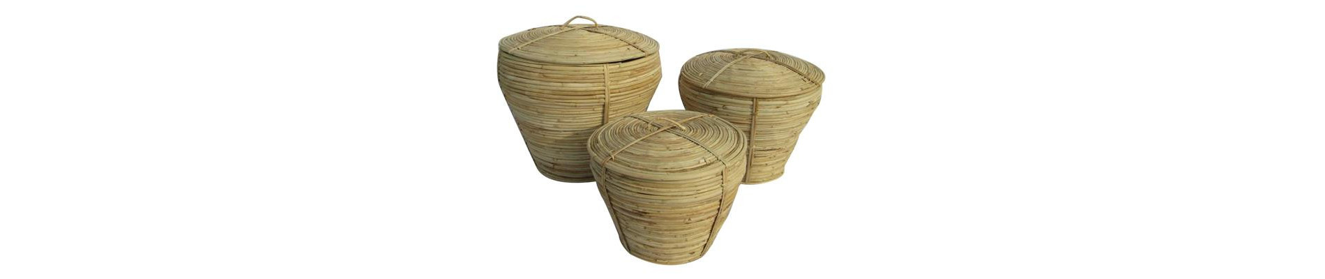 CESTA SET 2 SEAGRASS 58X46X50 CON TAPA NATURAL