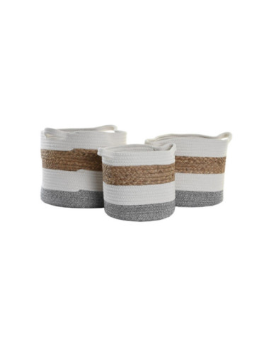 CESTA SET 3 FIBRA ALGODON 30X30X26 BLANCO