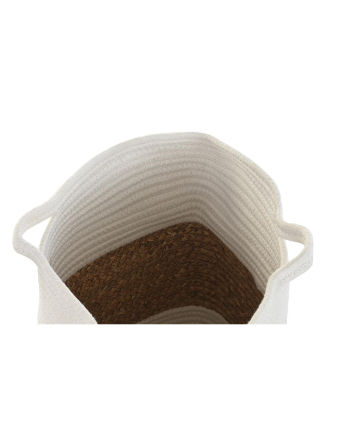CESTA FIBRA ALGODON 36X36X52 BLANCO