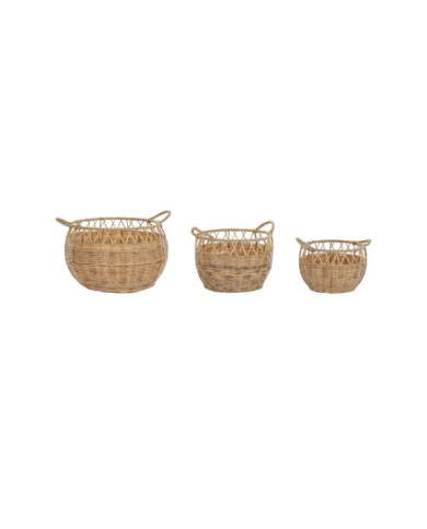 CESTA SET 3 PE METAL 38X38X34 NATURAL