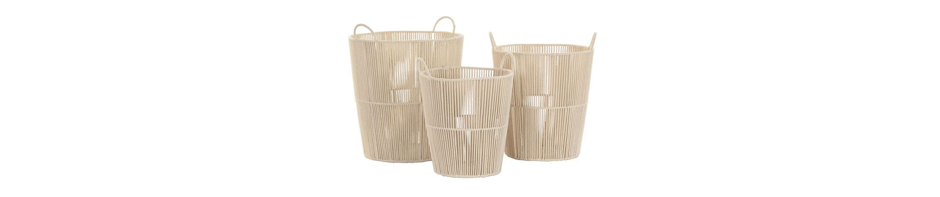 CESTA SET 3 ALGODON METAL 42X42X51 BEIGE