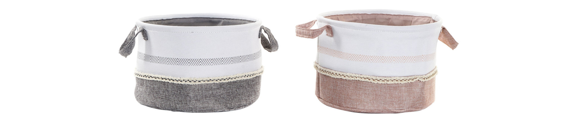 CESTA SET 3 ALGODON 34X34X27 ROSA PALO