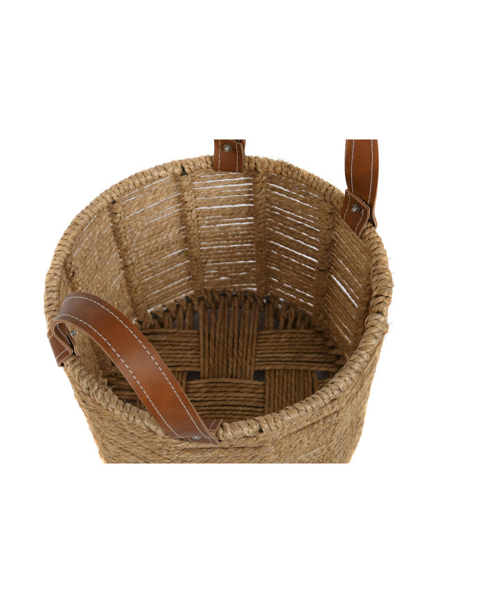CESTA SET 2 CUERDA METAL 32X32X39 MARRON