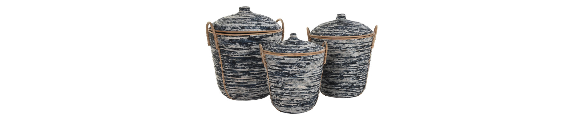 CESTA SET 3 RATAN 56X51X62 NEGRO