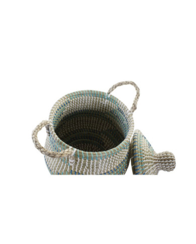 CESTA SET 2 SEAGRASS 46X46X56 11 TURQUESA