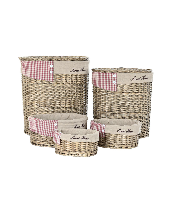 CESTA ROPA SET 5 MIMBRE POLIESTER 51X37X56 NATURAL