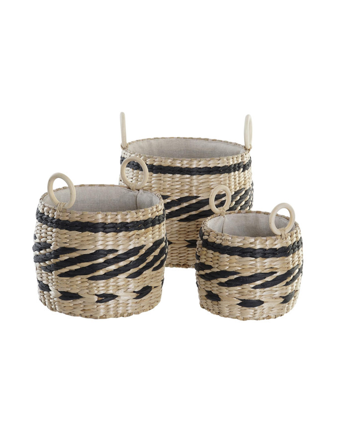 CESTA SET 3 FIBRA POLIESTER 30X30X25 NATURAL