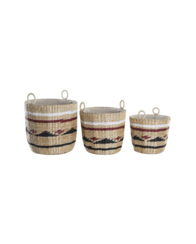 CESTA SET 3 FIBRA POLIESTER 38X38X36 NATURAL