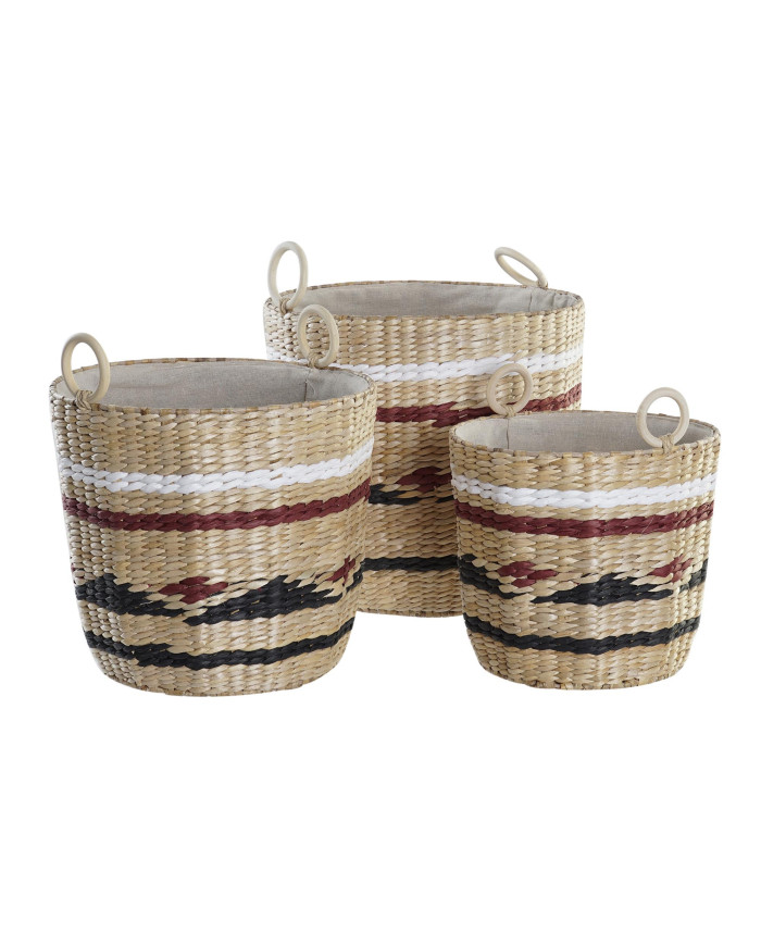 CESTA SET 3 FIBRA POLIESTER 38X38X36 NATURAL