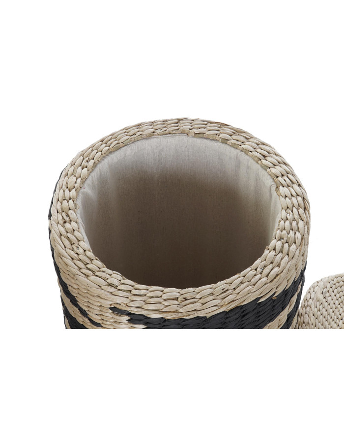 CESTA ROPA SET 2 FIBRA MDF 41X41X51 NEGRO