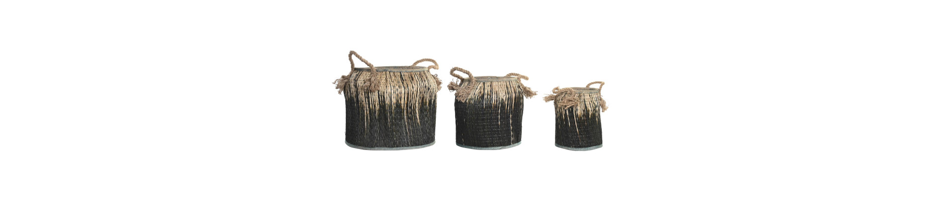 CESTA SET 3 SEAGRASS 44X44X48 NEGRO