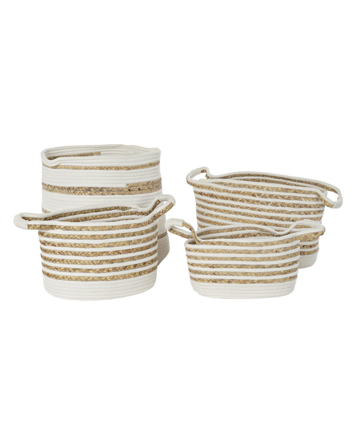 CESTA SET 4 ALGODON SEAGRASS 36X36X34 BLANCO