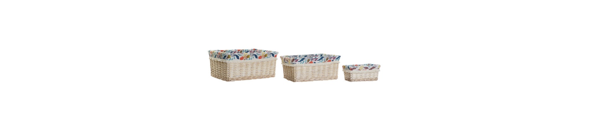 CESTA SET 5 MIMBRE POLIESTER 49X40X22 MULTICOLOR