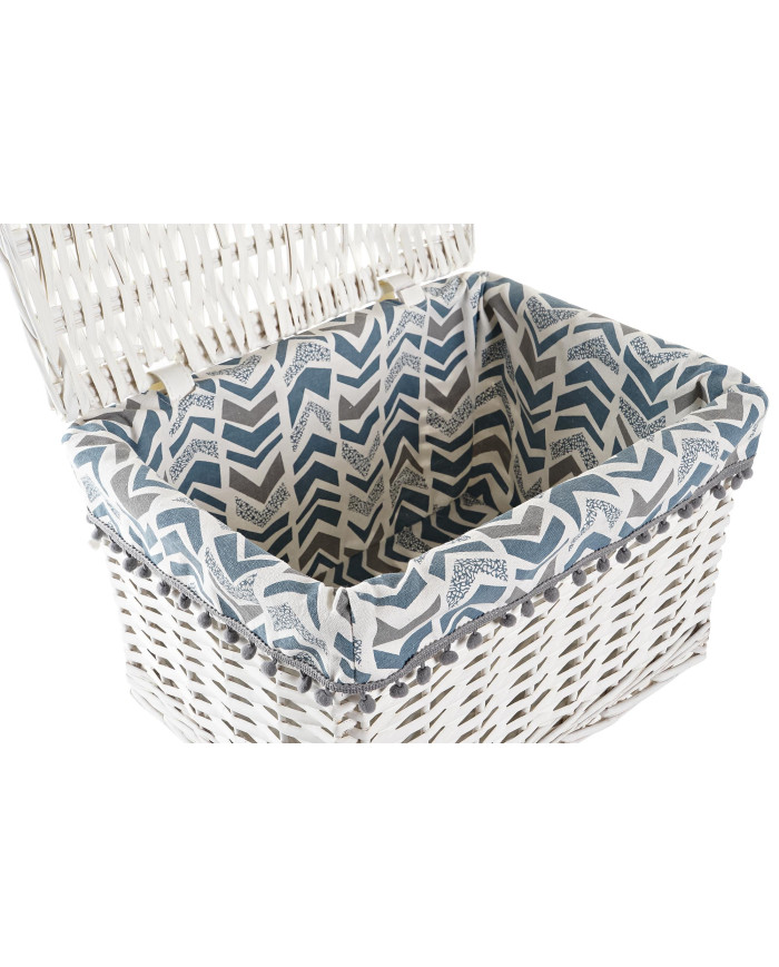 CESTA SET 2 MIMBRE POLIESTER 45X35X30 BLANCO