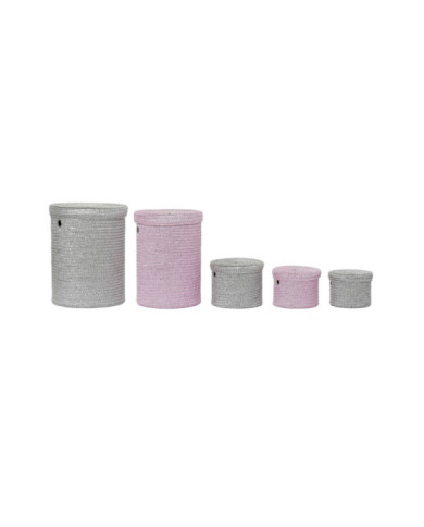 CESTA SET 5 PP 42X42X52,5 ROSA