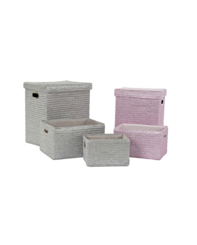 CESTA SET 5 PP 44X36X50 ROSA