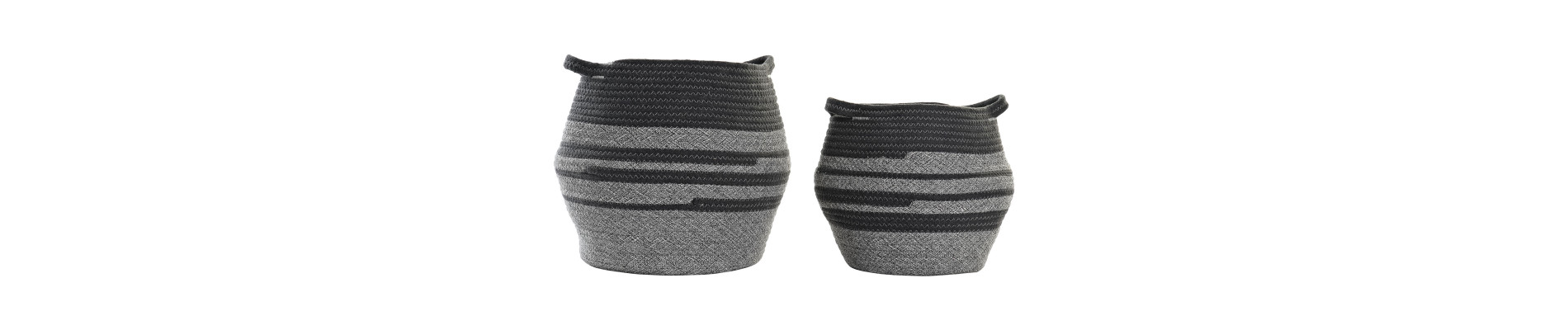 CESTA SET 2 ALGODON YUTE 40X40X45 27X37 GRIS