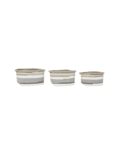 CESTA SET 3 ALGODON YUTE 36X30X24 GRIS