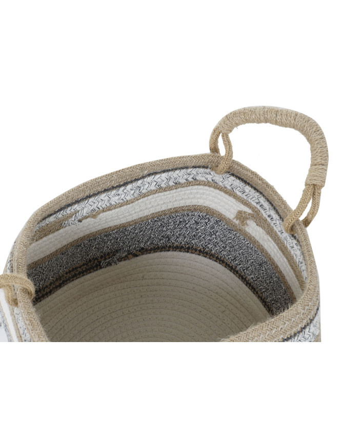 CESTA SET 2 ALGODON YUTE 30X30X20 GRIS