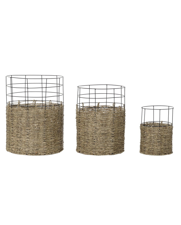 CESTA SET 3 METAL YUTE 35X35X45 CESTA SET 3 METAL