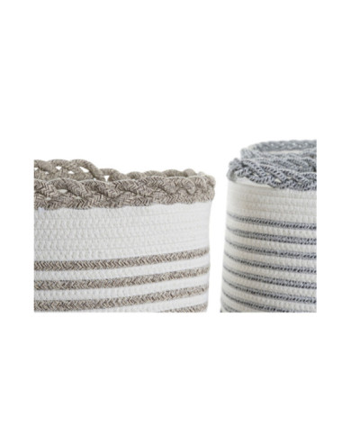 CESTA SET 2 ALGODON 30X30X30 RAYAS 2 SURT.