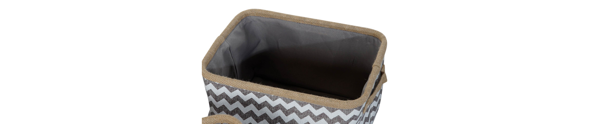 CESTA SET 3 POLIESTER YUTE 36X31X20 ZIG ZAG GRIS