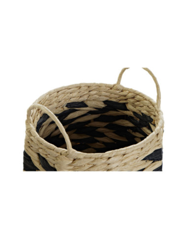 CESTA SET 2 FIBRA 30X30X30 NATURAL MARRON CLARO