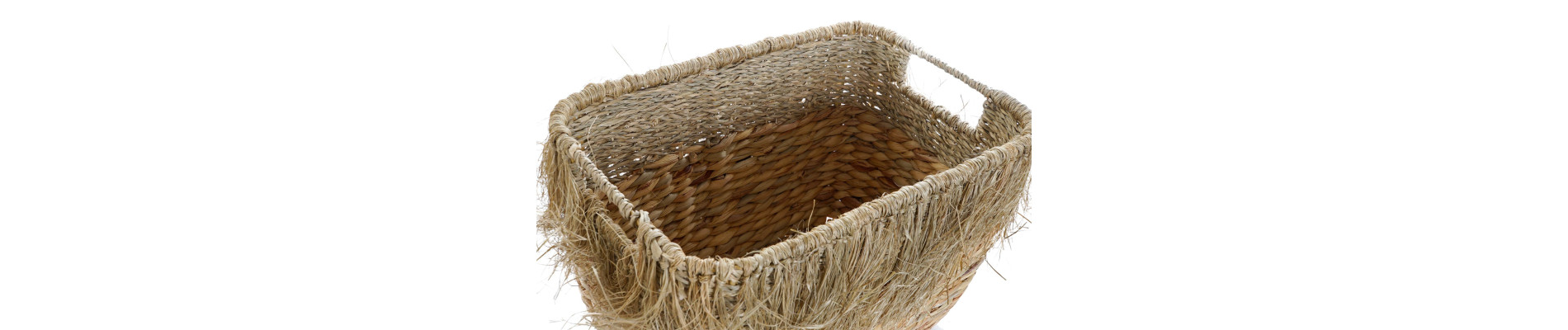 CESTA SET 2 JUNCO 40X30X26 FLECOS NATURAL MARRON