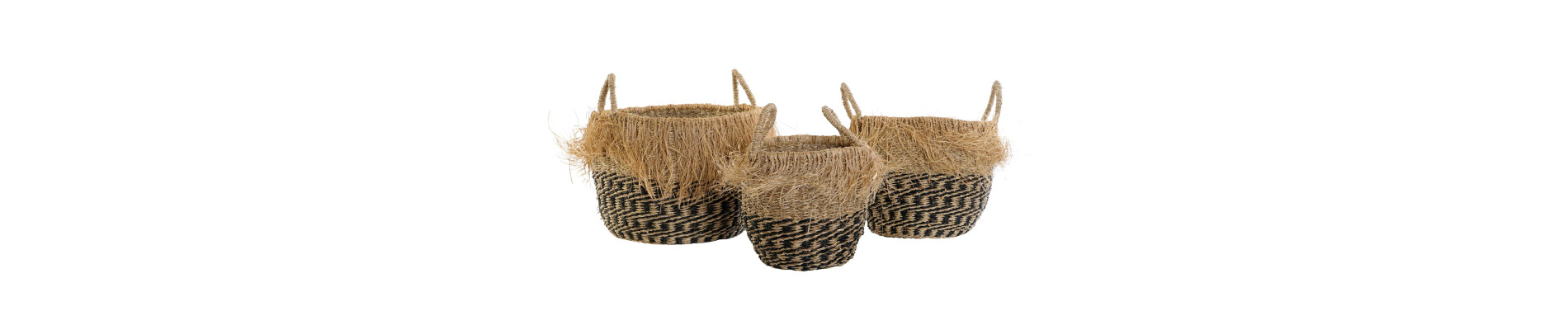 CESTA SET 2 JUNCO 40X30X26 FLECOS NATURAL MARRON