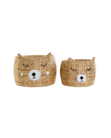 CESTA SET 2 JUNCO 51X51X33 OSO NATURAL MARRON