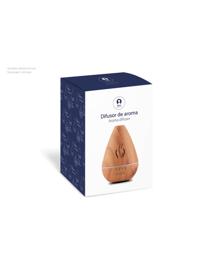 DIFUSOR AROMA LED 10,3X10,3X10,9 130 ML, HUMIDIFIC