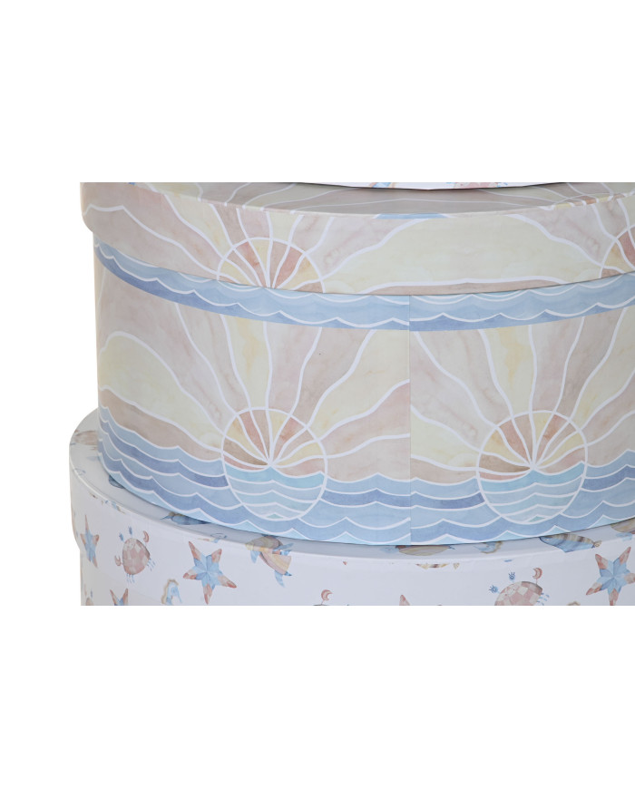 CAJA SET 10 CARTON 37,5X37,5X18 REDONDA MULTICOLOR