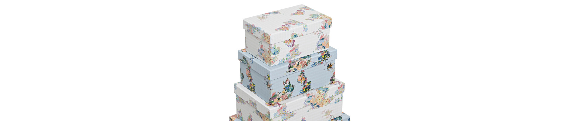 CAJA SET 10 CARTON 43,5X33,5X15,5 FLORES AZUL